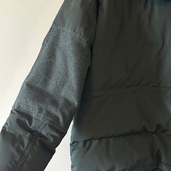 Men's Express Black Charcoal Grey Down Puffer Jacket with Hood Size L - Picture 9 of 16